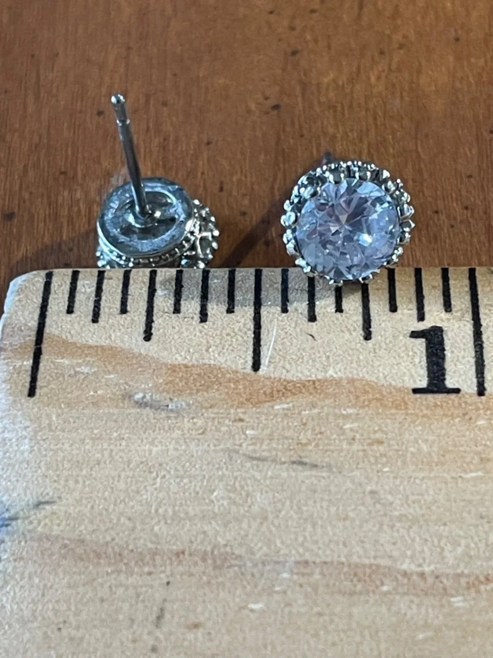 Vintage Avon Sterling Silver Filigree Earrings with Cubic Zirconia
